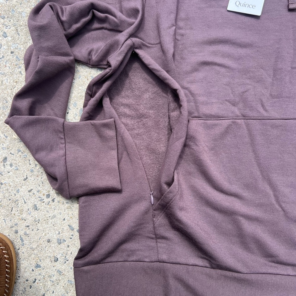 Quince Purple / Eggplant Maternity Hoodie with Kangaroo Pocket - Picture 7 of 10